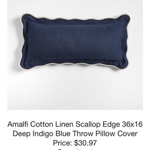 Crate&Barrel cotton, linen pillow cover. 36”x16”. Never out of the bag.